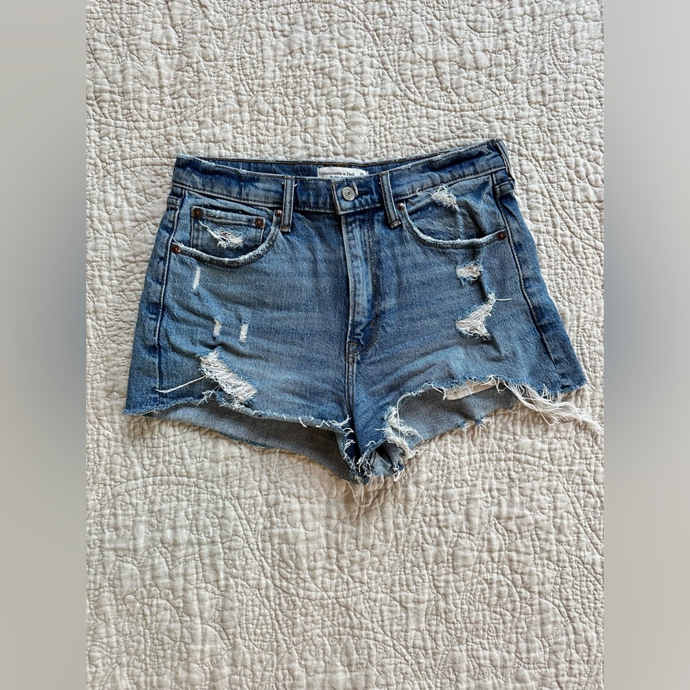 A&F High Waisted Denim Mom Shorts